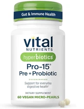 Hyperbiotics Vital Nutrients Pro-15 Prebiotics and Probiotics for Women and Men