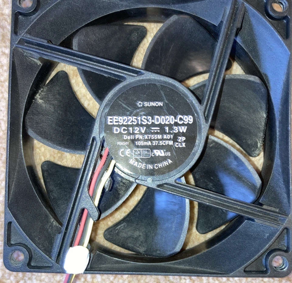 Dell X755M 0X755M Case Fan - SUNON EE92251S3-D020-C99  - Image 2 of 3