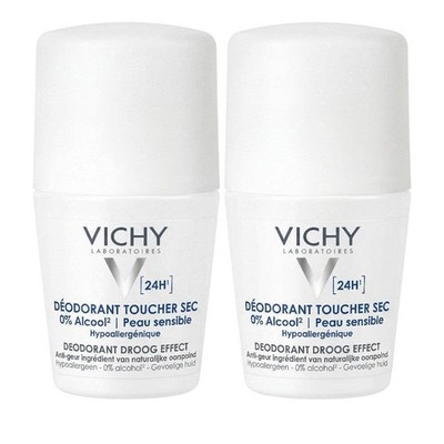 Vichy Deodorant Dry Effect Roll-On 24H Sensitive Skin Twin Pack 2x50ml