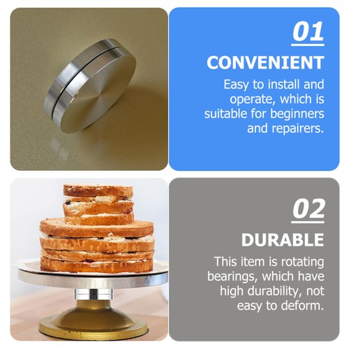 2 Pcs Baking Turntable Swivel Base for Cake Decoration Revolving Stand - Picture 8 of 12