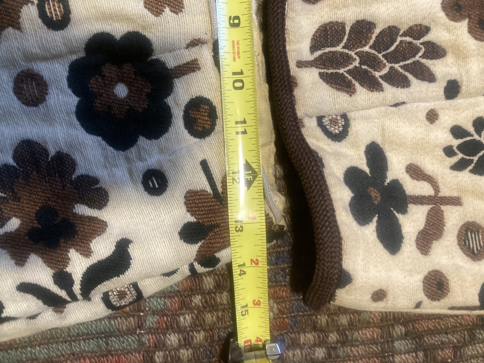 2pc Vest Pants suit Set Womens S Brown Tapestry bell bottom 70s Floral Vtg daisy