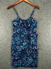 LC Lauren Conrad Dress NWT Womens Size 2 Blue Floral Dress Faux Wrap Sleeveless