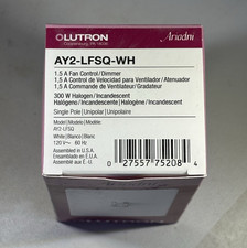 NEW Lutron Ariadni AY2-LFSQ-WH Fan Speed Control Light Dimmer 1.5A 300W White