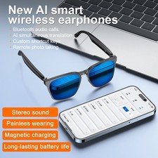 Smart Ai Translation Glasses Bluetooth Call Open-Ear Headset Audio Sunglasses