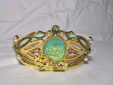 TIARA CROWN DISNEY STORE GOLD TONE METAL WITH PLASTIC HAIR PICKS ON HEAD BAND