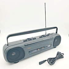 Crosley C934 Portable AM/FM Sterio Double Cassette Recorder - Tested Video