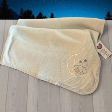 Parent's Choice Gray Lamb Waffle Knit Cotton Thermal Baby Blanket Moon Star