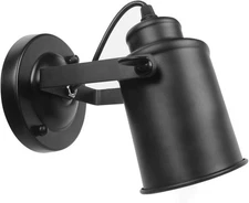 Industrial Track Lighting Ceiling Spotlight, Matt Black Hardwire, 