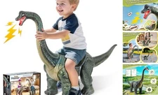 Dinosaur Ride On Toy Cars for Kids,Twinkoo Realistic Brachiosaurus Push Car 