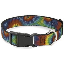 Plastic Clip Collar - Tie Dye Swirl Multi 1" Wide - Fits 9-15" Neck - Small