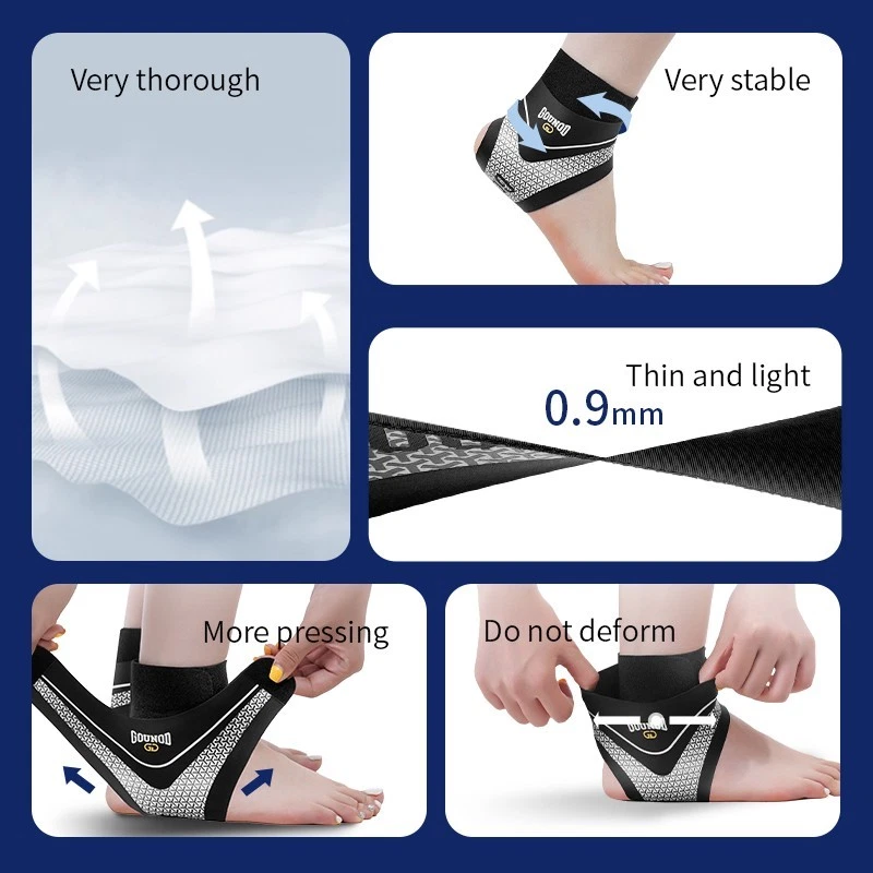 2 Pcs Adjustable Ankle Brace Compression Sleeve Support Fasciitis Pain Relief US - Image 3 of 4