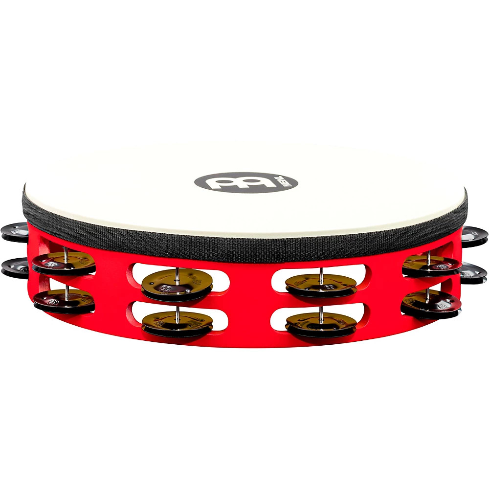 Meinl Touring Synthetic Head Wood Tambourine Two Rows Red
