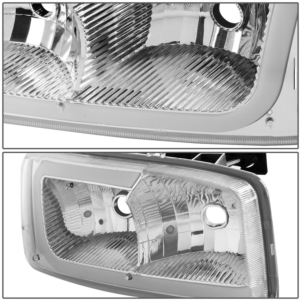 PARA 99-07 GMC SIERRA YUKON LED DRL CROMO/FARO TRANSPARENTE CON LÁMPARA PARACHOQUES + JUEGO DE HERRAMIENTAS Foto 4 de 4