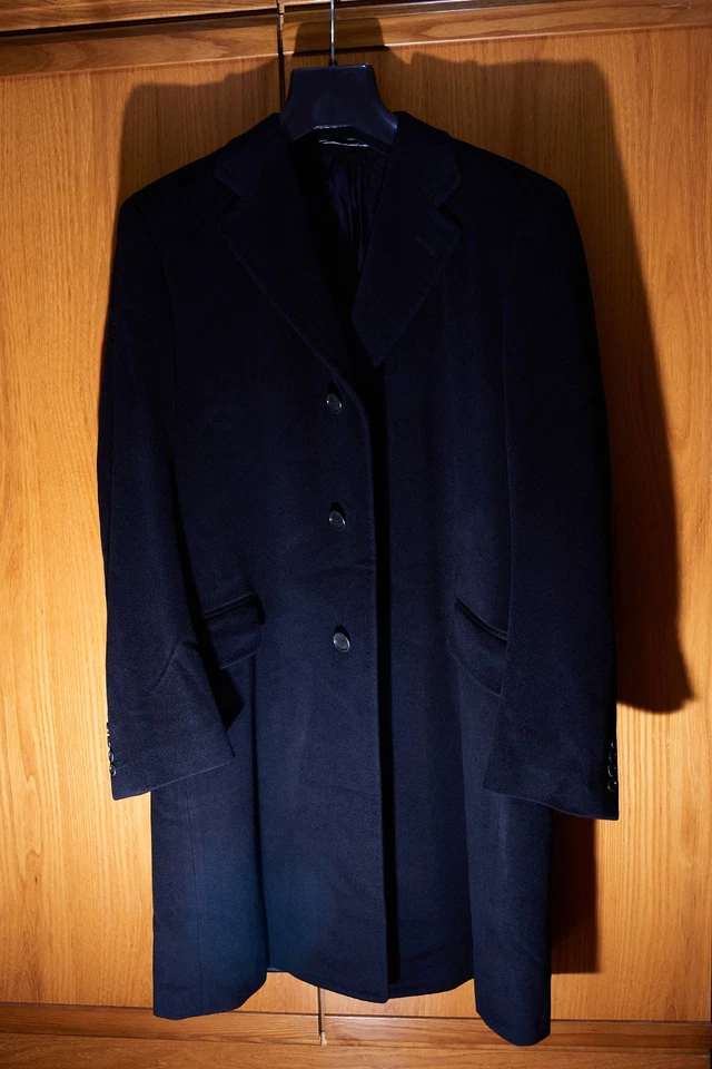 Cappotto Canali Wool Cashmere Lana Overcoat Coat size EU 52 Black great! - Imagen 2 de 4