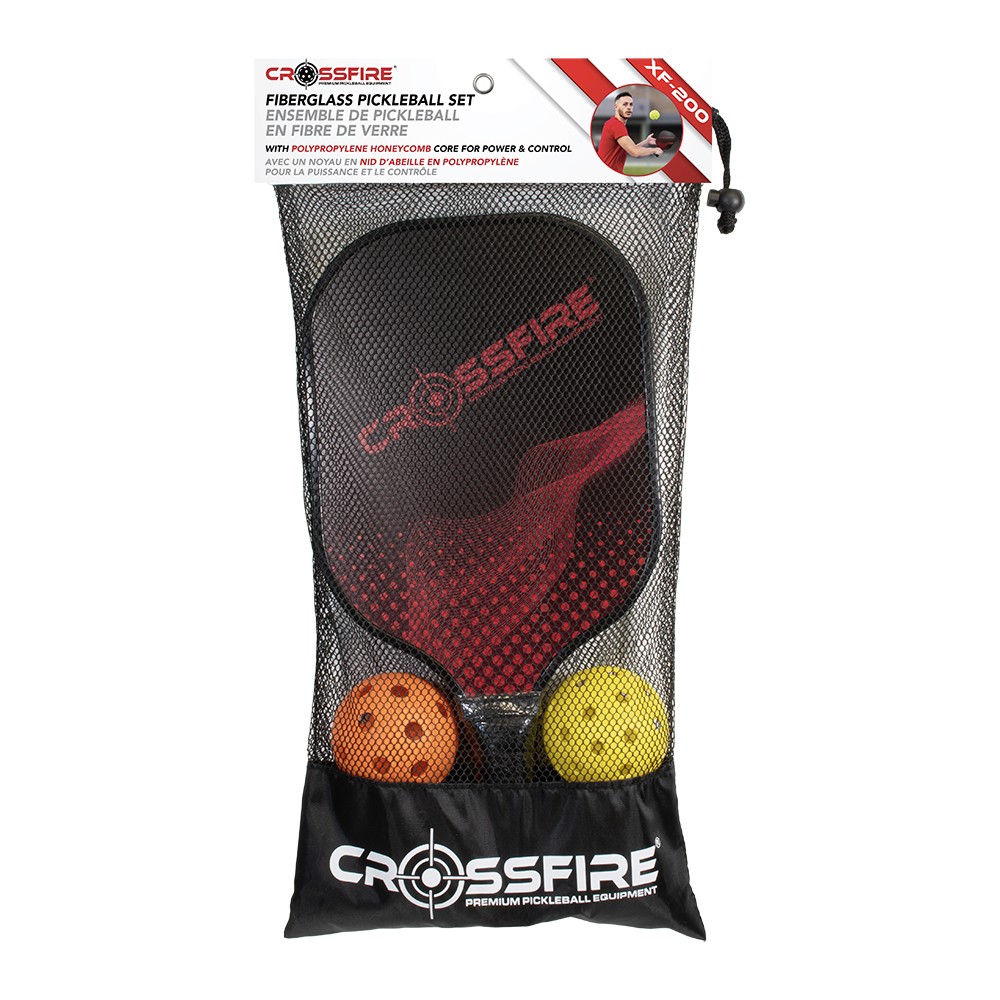 NEW Crossfire XF-200 Fiberglass Premium Pickleball Set with 2 Paddles - 4 Balls 3890₽