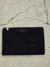 GUCCI Beauty Black Velour Cosmetic Makeup Bag Pouch Cosmetic Bag Clutch