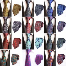 Mens 8CM Wide Jacquard Neck Tie Paisley Floral Geometric Wedding Party Necktie