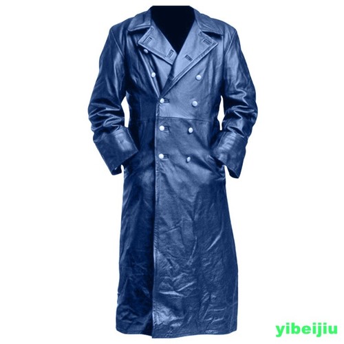 Retro Mens Double-breasted Jacket Full Length Trench Coats Long Medieval Cosplay - Picture 20 of 21