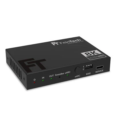 FEINTECH HDMI 2.1 Audio Extractor f. eARC Soundbar + TV Monitor Beamer 8K 4K 120Hz B-Ware