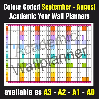 AKADEMISCHES JAHR WANDPLANER Büro Organizer Veranstaltungsplaner September - August