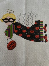Hand Painted Needlepoint Canvas 18 CT HALLOWEEN FLYING ANGEL ORNAMENT