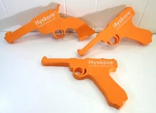 Vtg Hyskore Foam Dummy Pistol Lot 3pc Hard Foam Cut-Out Training Gun ORANGE