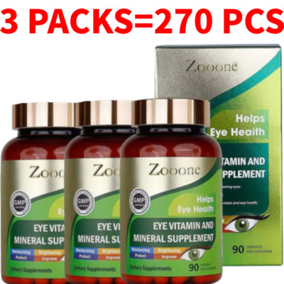 3 PACKS Zooone- Lutein Eye Vitamins Zeaxanthin to Support Eye Health-90 PCS,