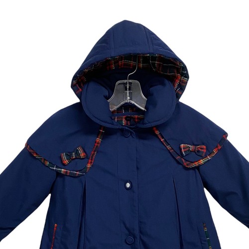 Rothschild toddlers girls pea coat jacket hoodie lined navy blur buttons size 4 - Picture 2 of 12