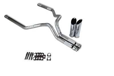 Chevy GMC 1500 Truck 15-18 3'' Dual Truck Exhaust Kits No Muffler Slash Tips