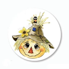 Adorable Autumn Scarecrow Scrapbook Stickers Envelope Seals Favors Labels