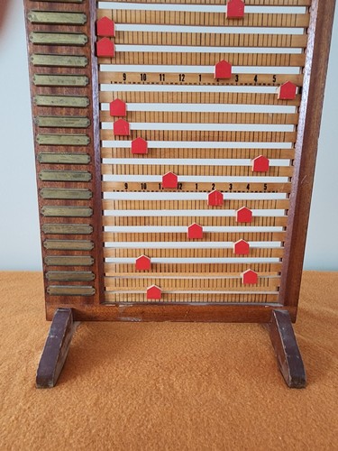 Vintage Staff Employee In/Out Time Keeper with Brass Name Plates & Ticked Ruler - Picture 5 of 11