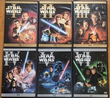 Star Wars DVD Prequel Trilogy & Original Trilogy 1-6 Widescreen Movies 9 Discs