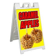 CARAMEL APPLES Signicade 24x36 A Frame Plastic Sidewalk Sign CARNIVAL FAIR FOOD