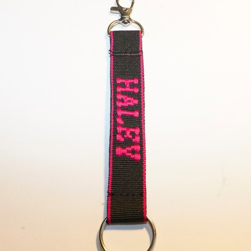 Key Chain Embroidered Lanyard Ring Clasp Choose Name or Fun Phrase 6" Colorful - 第 41/205 張圖片