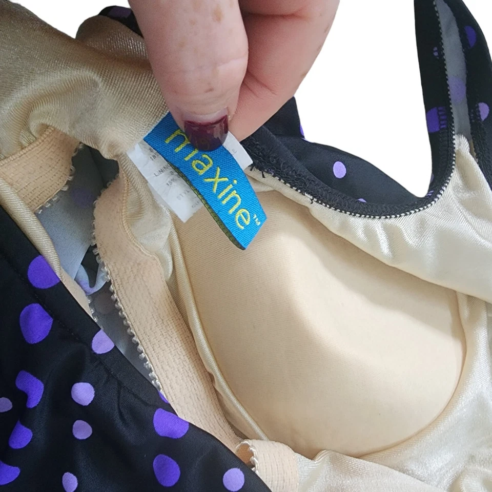 Топ танкини Maxine в горошек черный фиолетовый размер 12 - Изображение 4 из 4