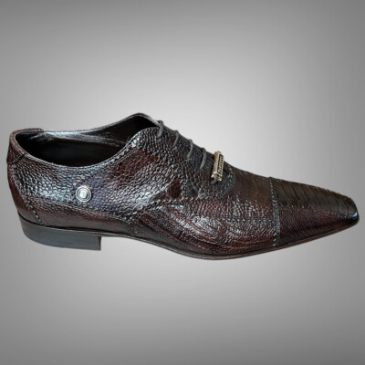 CESARE PACIOTTI LUXURIOUS BROWN GENUINE OSTRICH OXFORDS ITALIAN DESIGNER SHOES CESARE PACIOTTI LUXURIOUS BROWN OSTRICH OXFORDS US 8.5  main image 4
