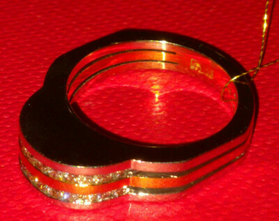 24 DIAMANTEN Weiß- und Gelbgold 18К! Status Ring! Größe 17,5 (55) NEU