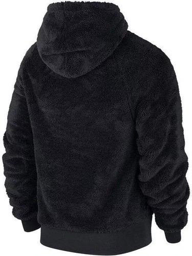 Nike Air Jordan Sherpa Fleece Felpa con Cappuccio Pullover Nero CJ7784-010 Uomo Large - Foto 2 di 3