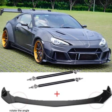 Front Bumper Lip Splitter Spoiler + Strut Rods For 2008-2019 Scion FR-S TC