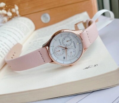 Citizen Eco-Drive FB1443-08A Silhouette Chronograph Pink Leather