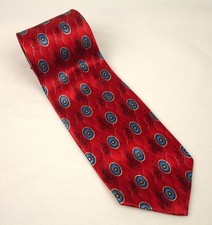 John W Nordstrom Signature Collection Silk Tie Red Blue Dots Made in USA