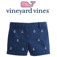 VINEYARD VINES Girls Anchor Embroidered Boulevard Chino Short Sz: 10
