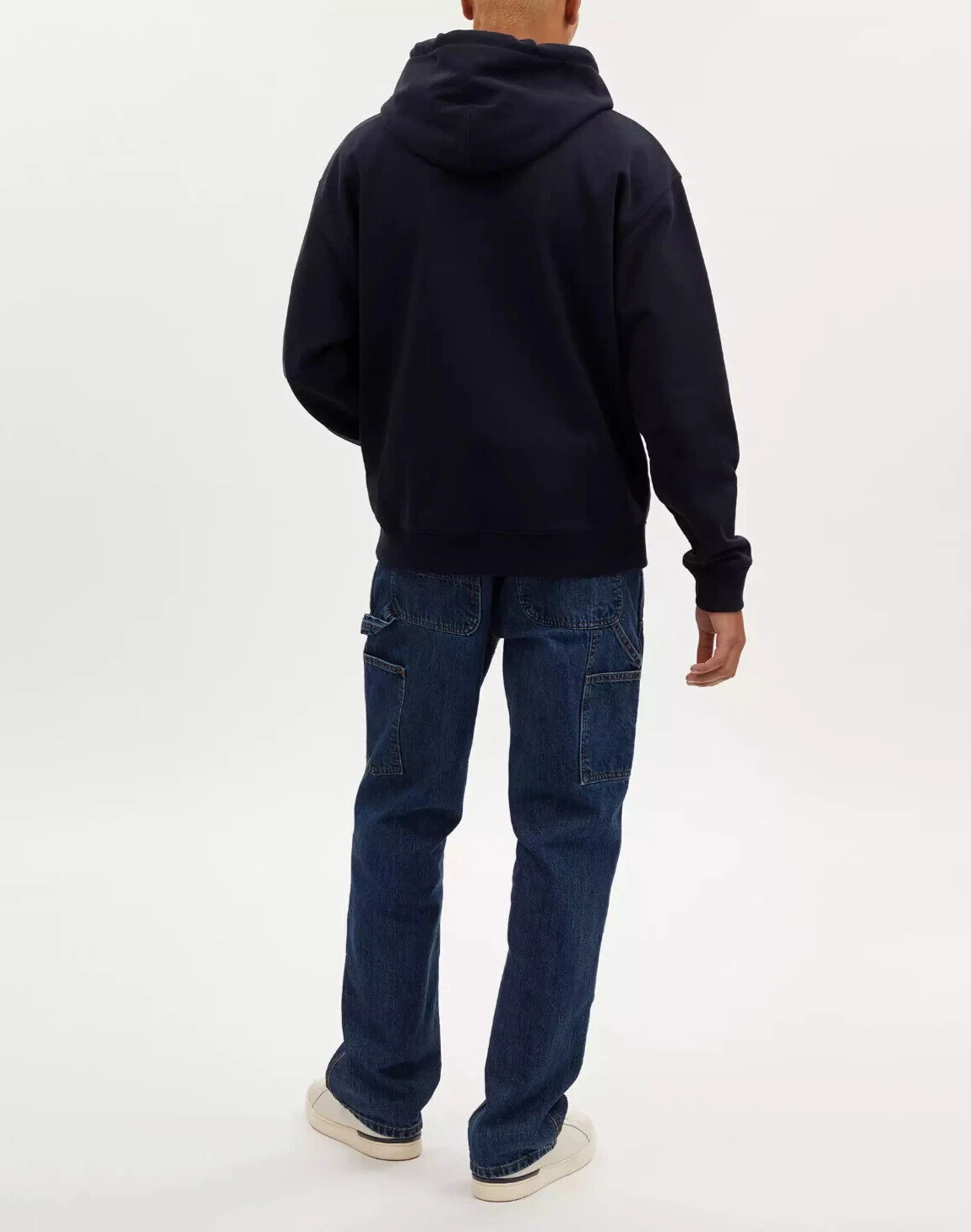 Coach Felpa con Cappuccio Uomo Navy Logo Signature Stack (CM828) Taglia XL Nuova con etichette