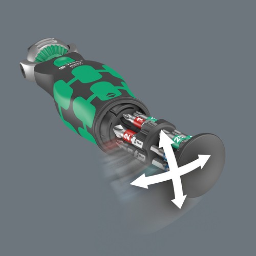 Wera 8009 Zyklop Pocket Set 2, 3/8" Dr Ratchet with 1/4 Internal Hex 05004281001 - Picture 5 of 21