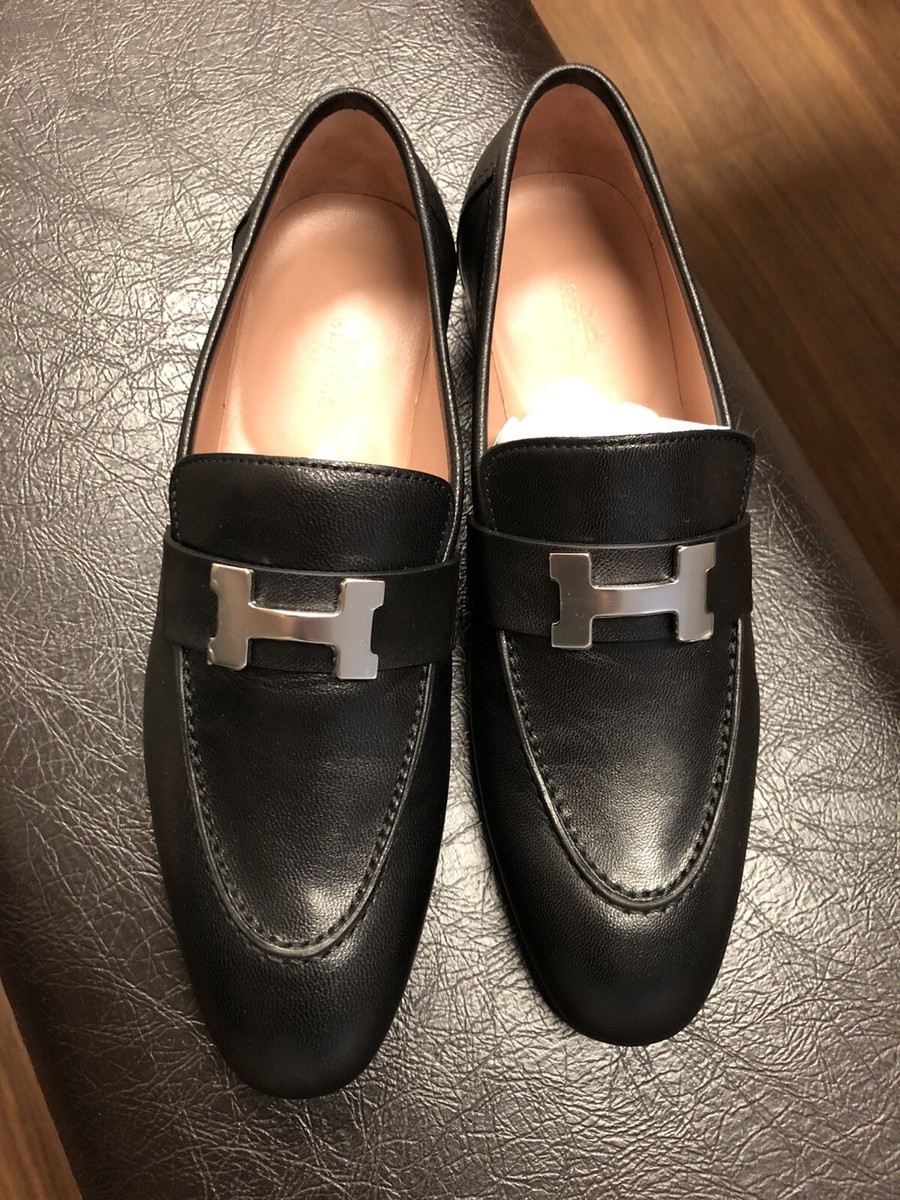 HERMES❋Hロゴグレインレザーローファー HERMES❋Hロゴグレインレザーローファー