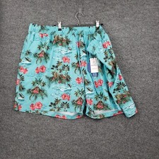 NEW Caribbean Swim Shorts Mens 4XB Big Blue Waveliner Floral Trunks Bathing Suit