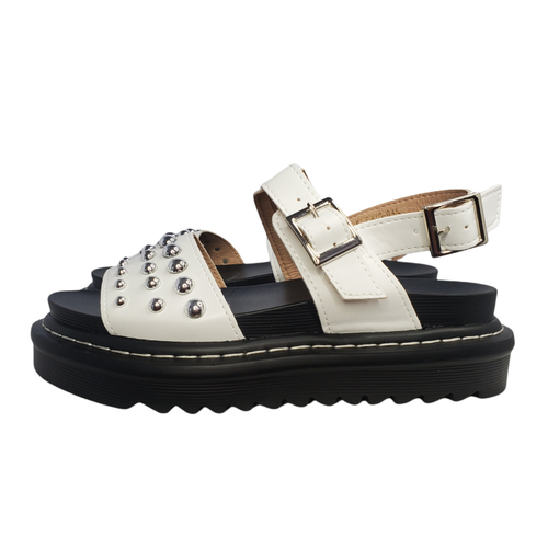 MUDD Alexis White Black Platform Studded Sandals Size 10 NEW Rare | eBay