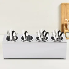 4 holes Stainless Steel Kitchen Holders Cylinder Flatware Utensil Organizers