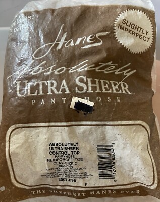 HANES ABSOLUTELY ULTRA SHEER PANTYHOSE  SLIGHTLY IMP. PKG/3 CLAY SIZE C