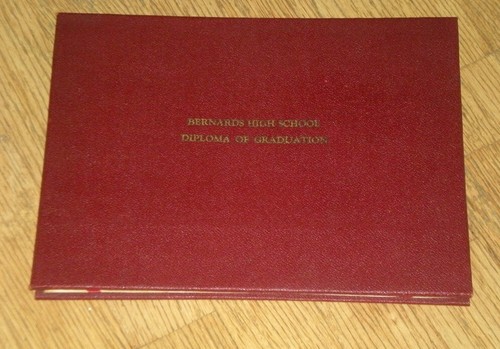 Vintage 1944 BERNARDS HIGH SCHOOL Diploma, Bernardsville, NJ, Leather Cover EXC! - Picture 5 of 6